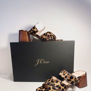 J. Crew Penny Sandal in animal print NIB